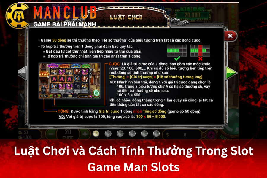 Tìm hiểu luật chơi và cách tính thưởng trong game Man Slots