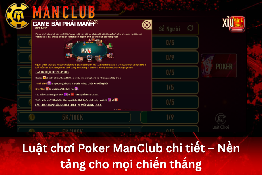 Hướng dẫn chơi poker ManClub – Các bước tham gia cho người mới